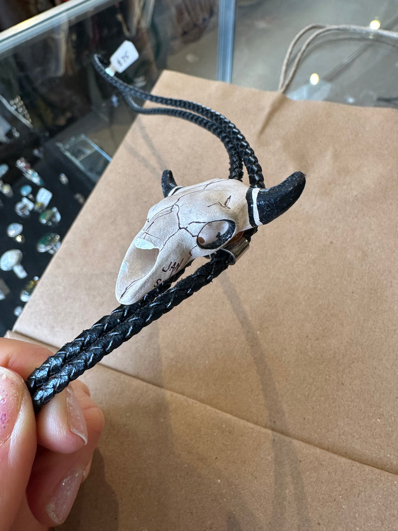 Small Bull Skull Bolo Tie