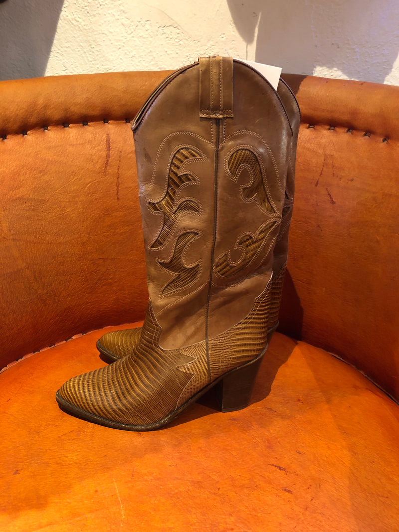 Pappagallo "Iguana Inlay" Cowboy Boots 5.5