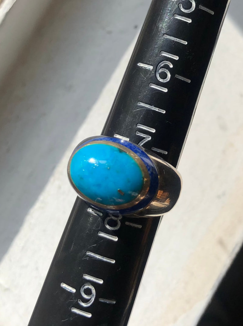 Lapis Turquoise Sterling Silver Ring