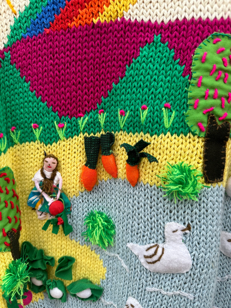 Guatemalan Folk Sweater with Rainbow