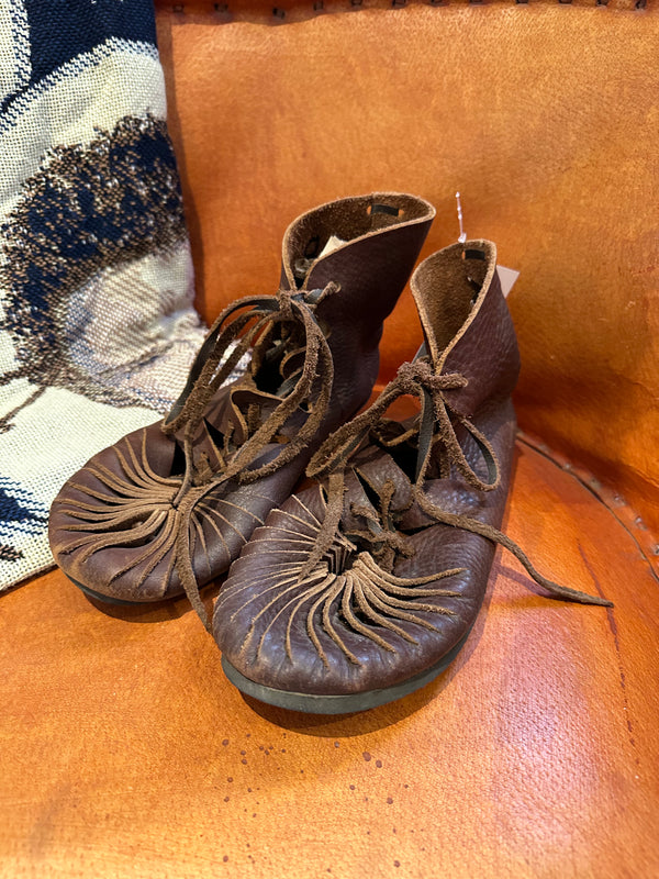 Unique Brown Leather Moccasins 8