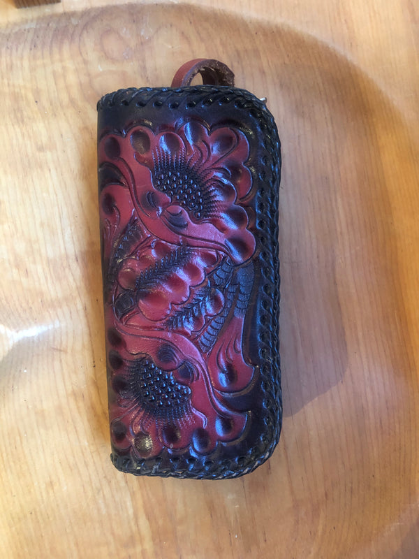 Floral Tooled Eye/Sunglass Case