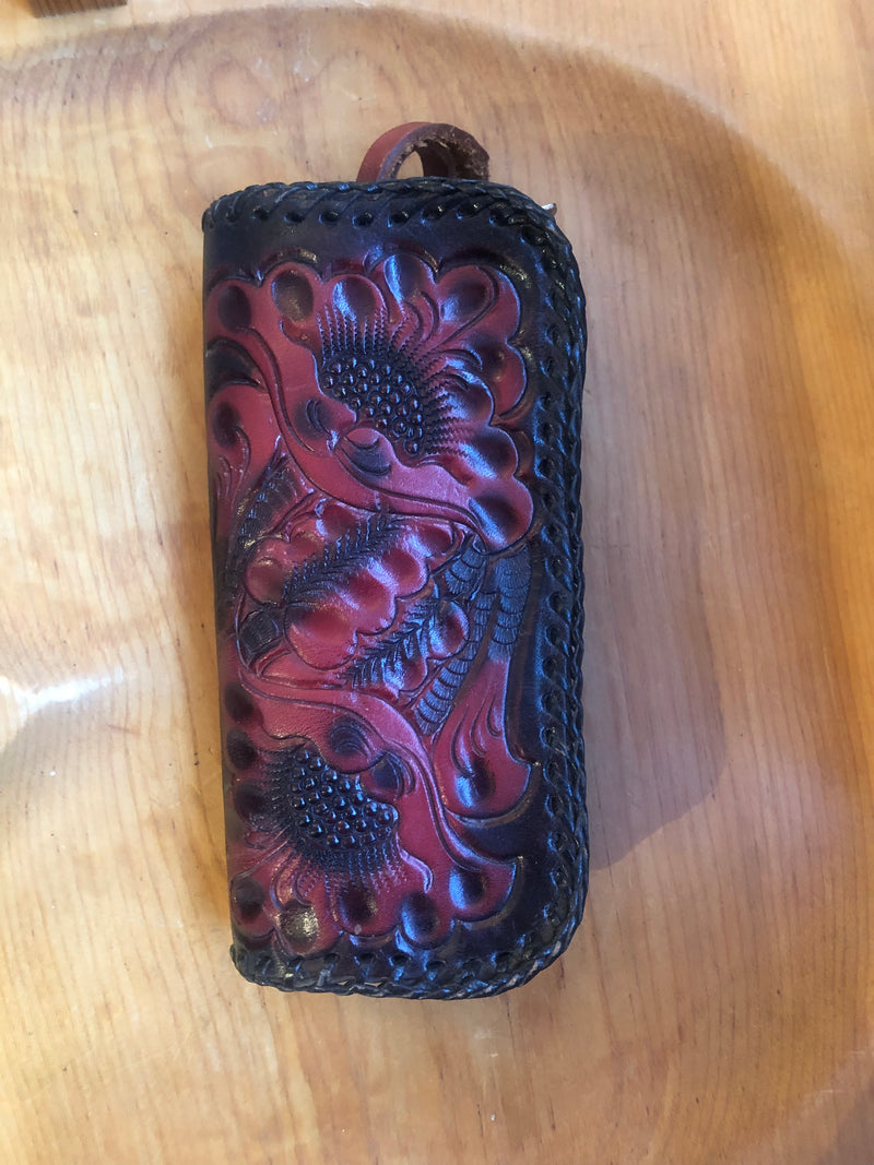 Floral Tooled Eye/Sunglass Case