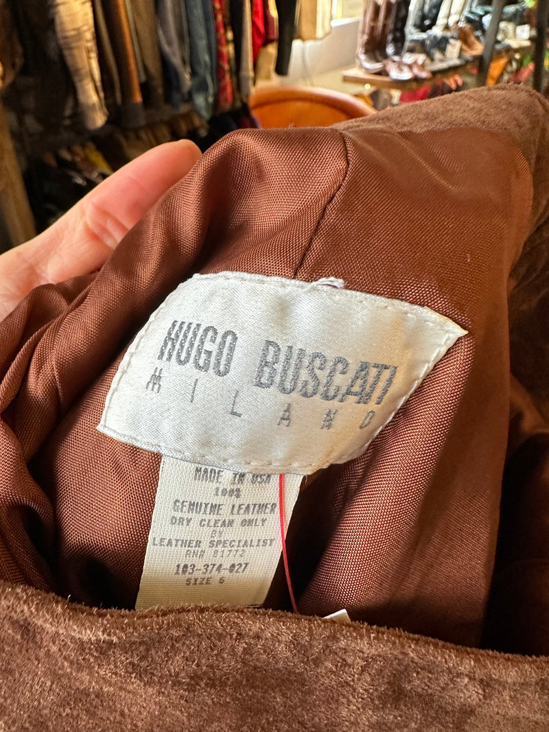 Hugo Buscati Brown Suede Skirt - 6