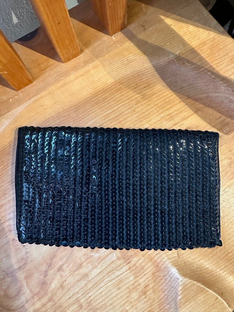 Sequined Black Clutch by Norell