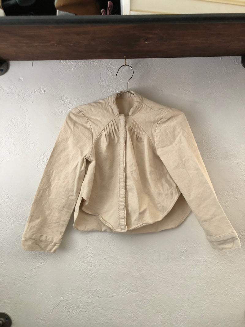 Cropped Beige Shirt Jacket