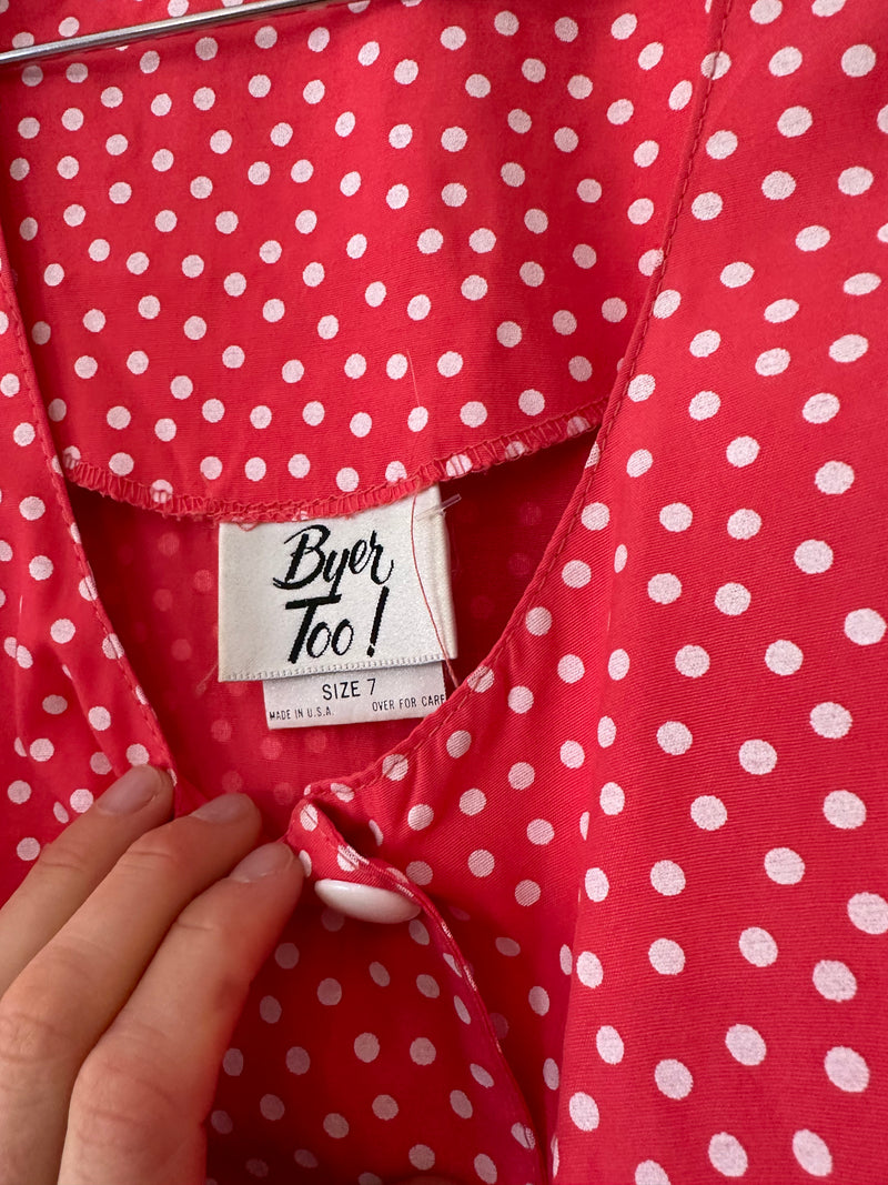 Pink Polka Dot 80's Dress by Byer Too!