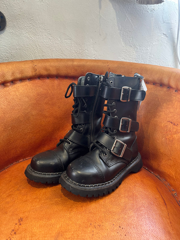 Demonia Goth Strap Boots - 6
