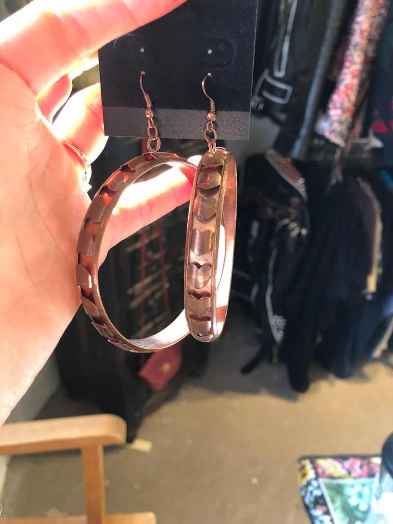 Huge Copper Earrings