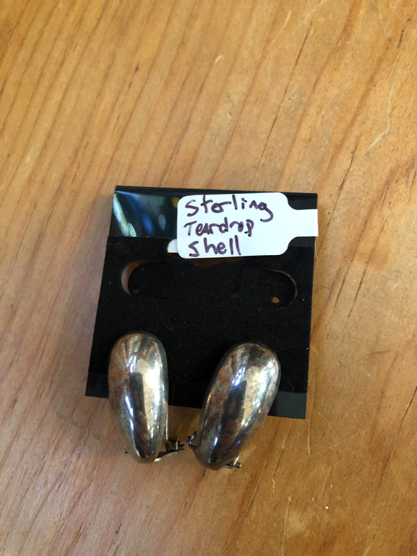 Sterling Teardrop Shell Earrings