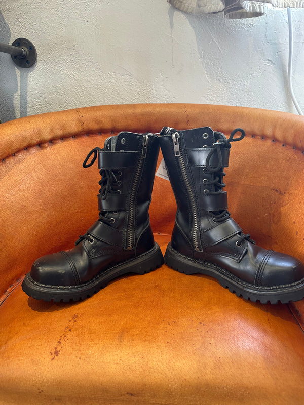 Demonia Goth Strap Boots - 6