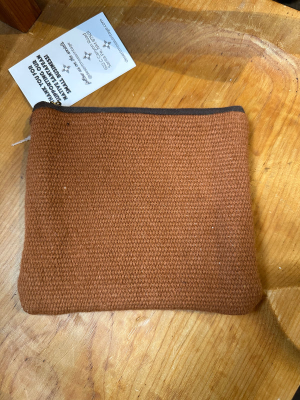 40's Era Wool Zip Pouch - Brown