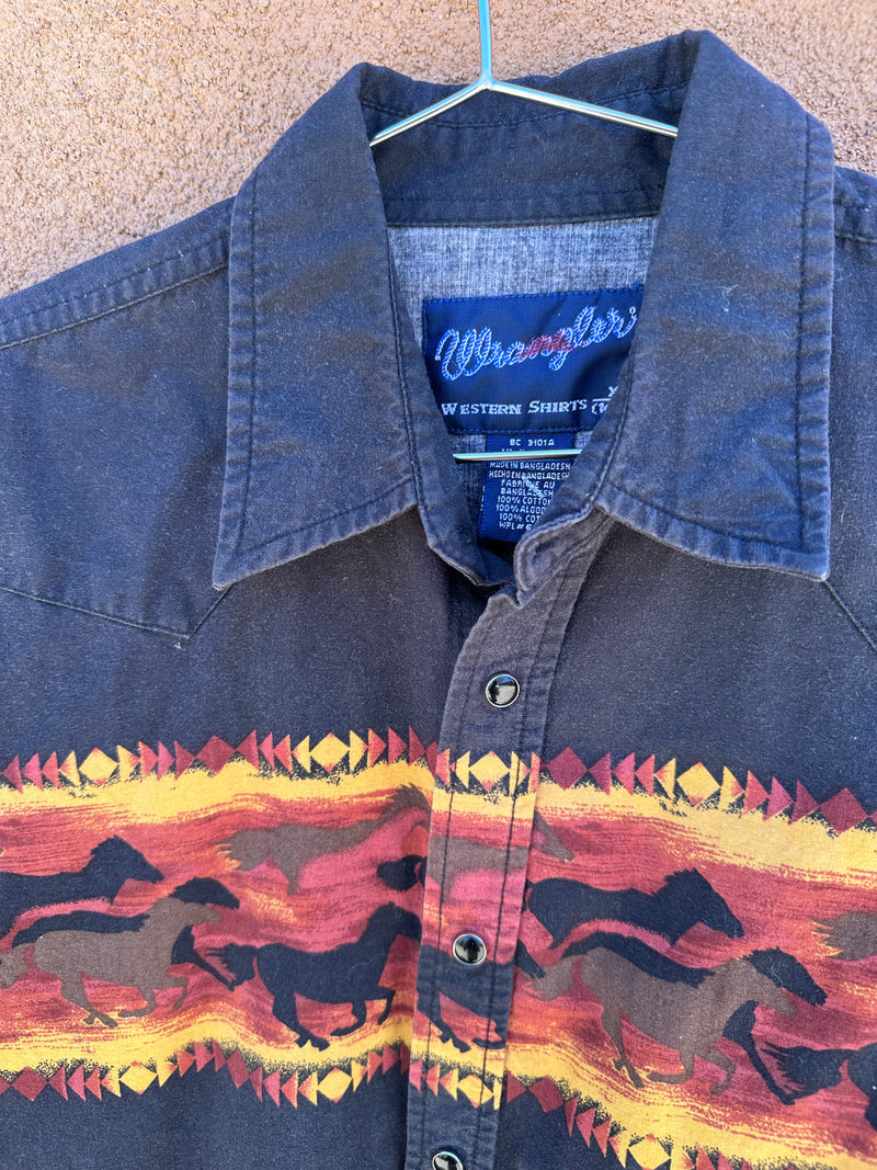 Galloping Horses Wrangler Cowboy Shirt