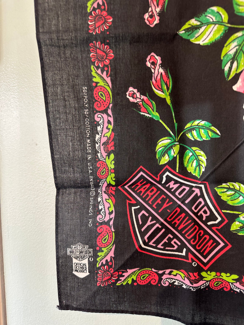 Harley Davidson Rose Handkerchief