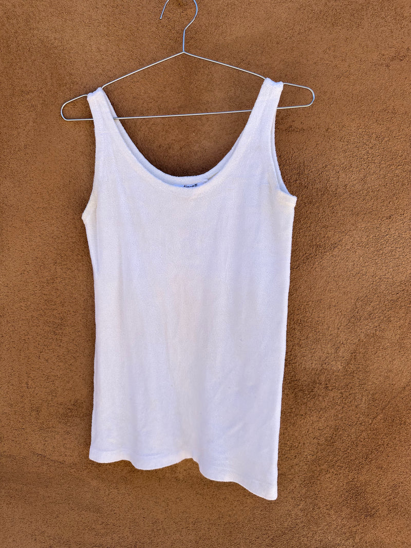 Cream Terry Cloth Tank Top by Diana