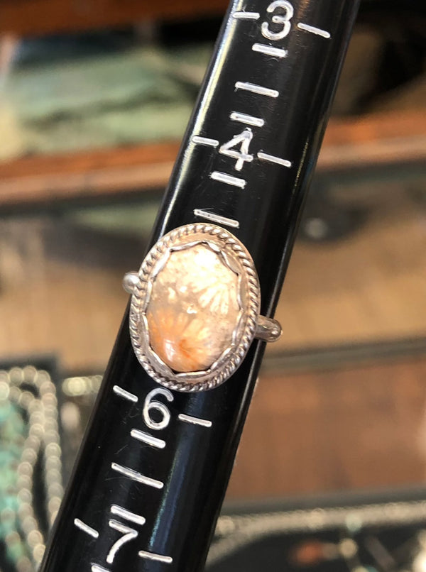 Gray Brown Stone Sterling Silver Ring
