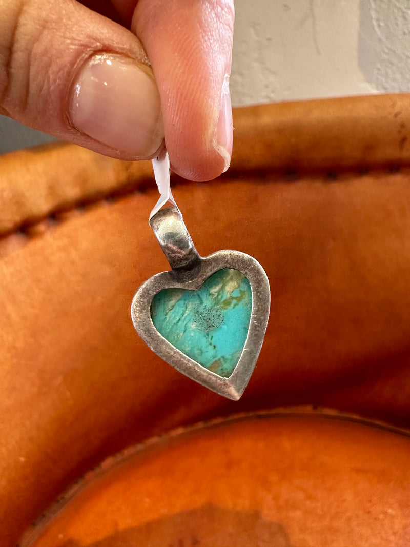 Sterling Silver Turquoise Heart Pendant