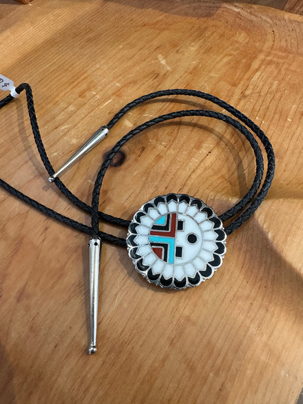 Zuni Sun God Bolo Tie