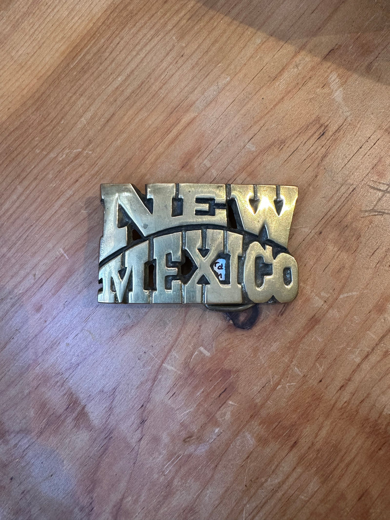 Solid Brass NEW MEXICO Belt Buckle