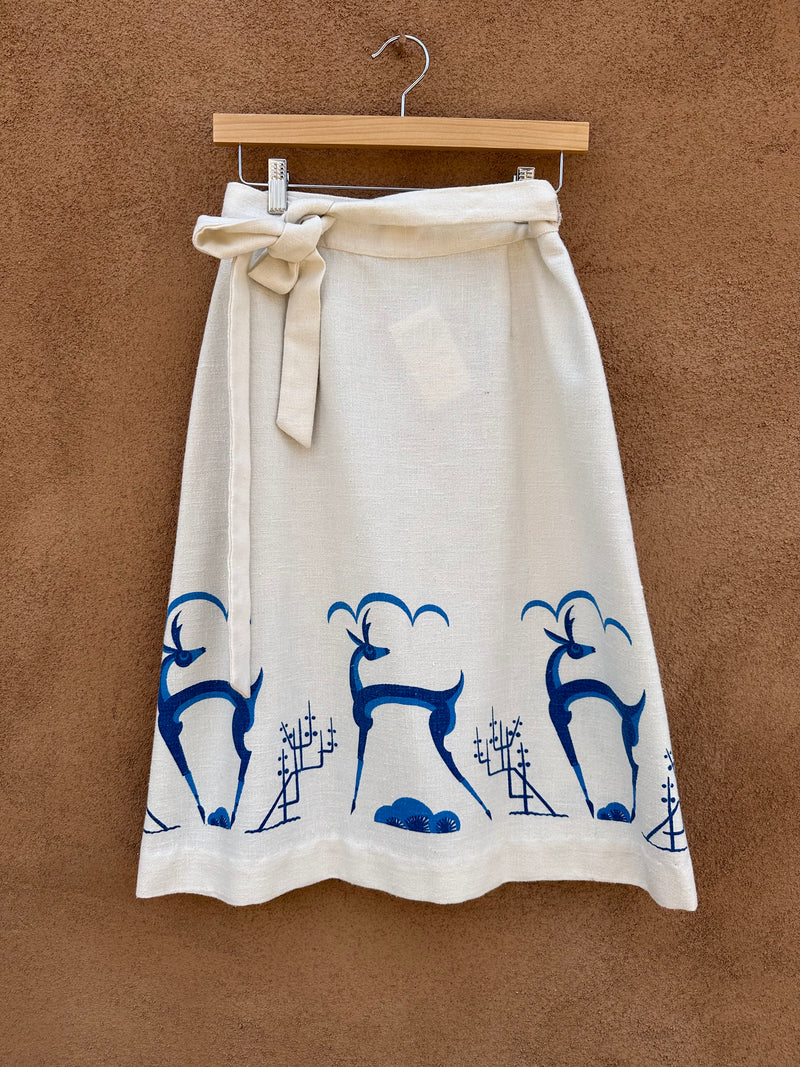Hand Made Southwestern Deer Print Wrap Skirt