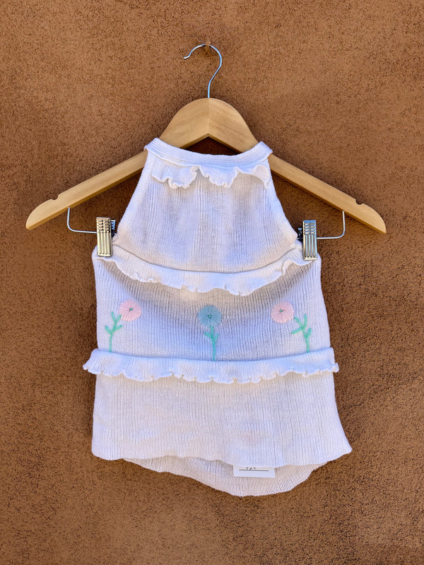 White Knit Halter Top