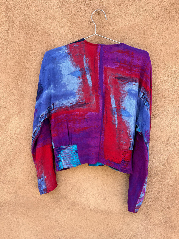 Carole Little Abstract Watercolor Print Top