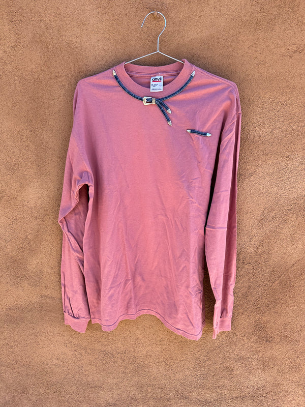 Pink Long Sleeve Top with Denim Belt Theme