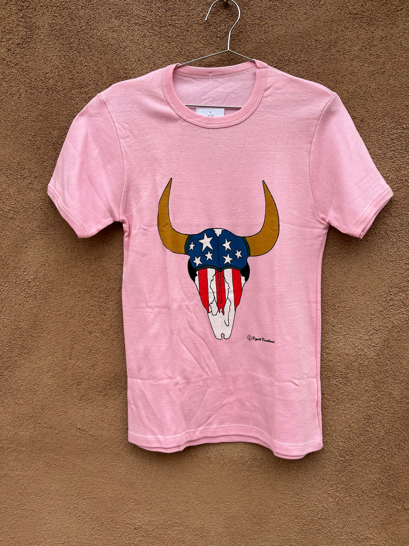 American Flag Cow Skull T-Shirt