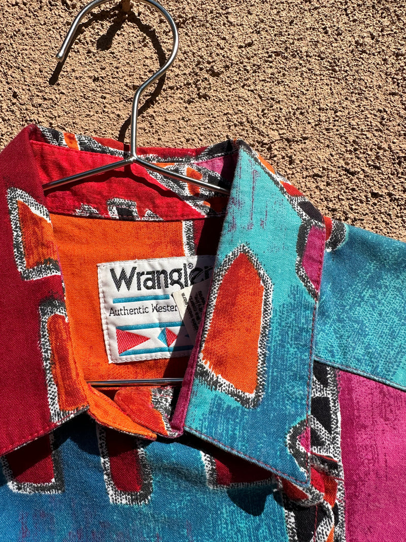 80's/90's Bright Print Wrangler Western Shirt