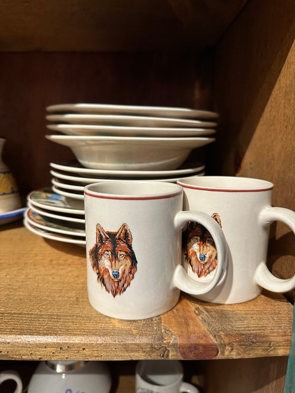 Southwest Desert Theme Stoneware Dish Set with Two Mugs