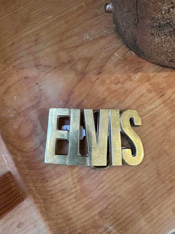 Solid Brass ELVIS Belt Buckle