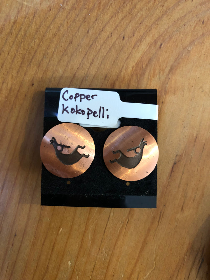Copper Kokopelli Earrings