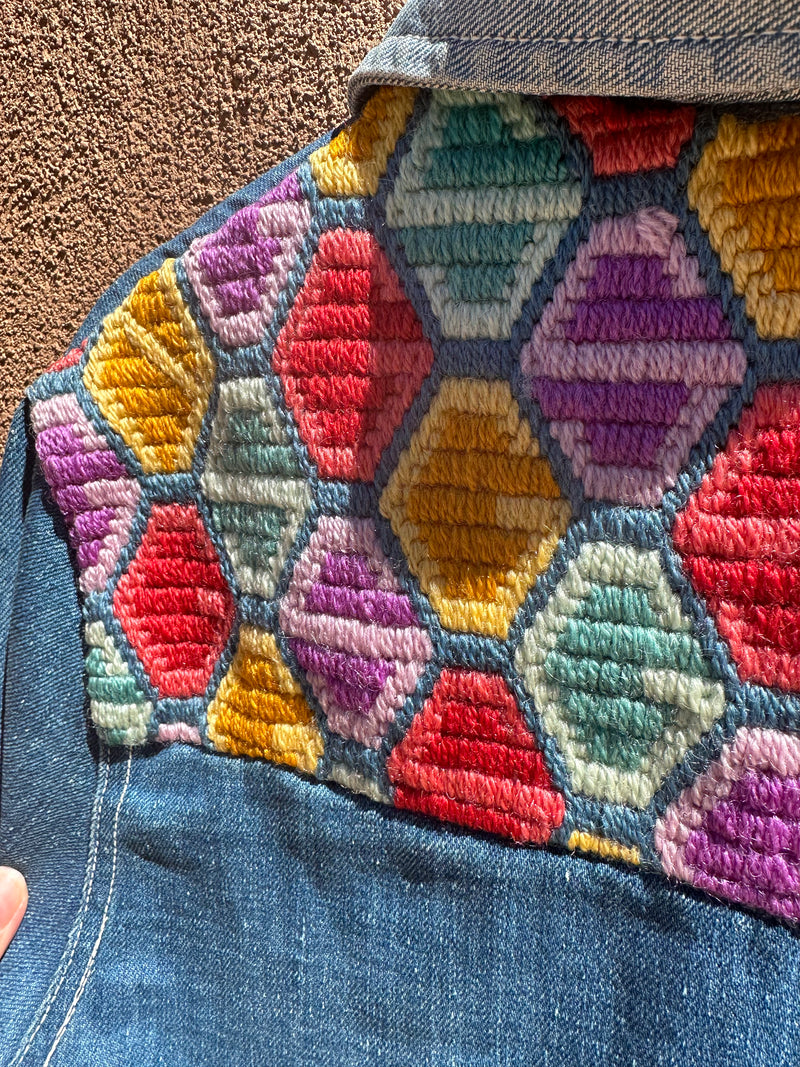 Embroidered Hippie Denim Chore Coat by Glenbrooke