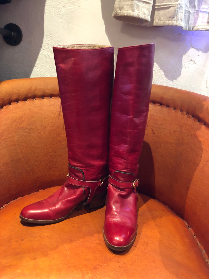 Tall Red Spanish Riding Boots - Made in Spain by deVora 7.5