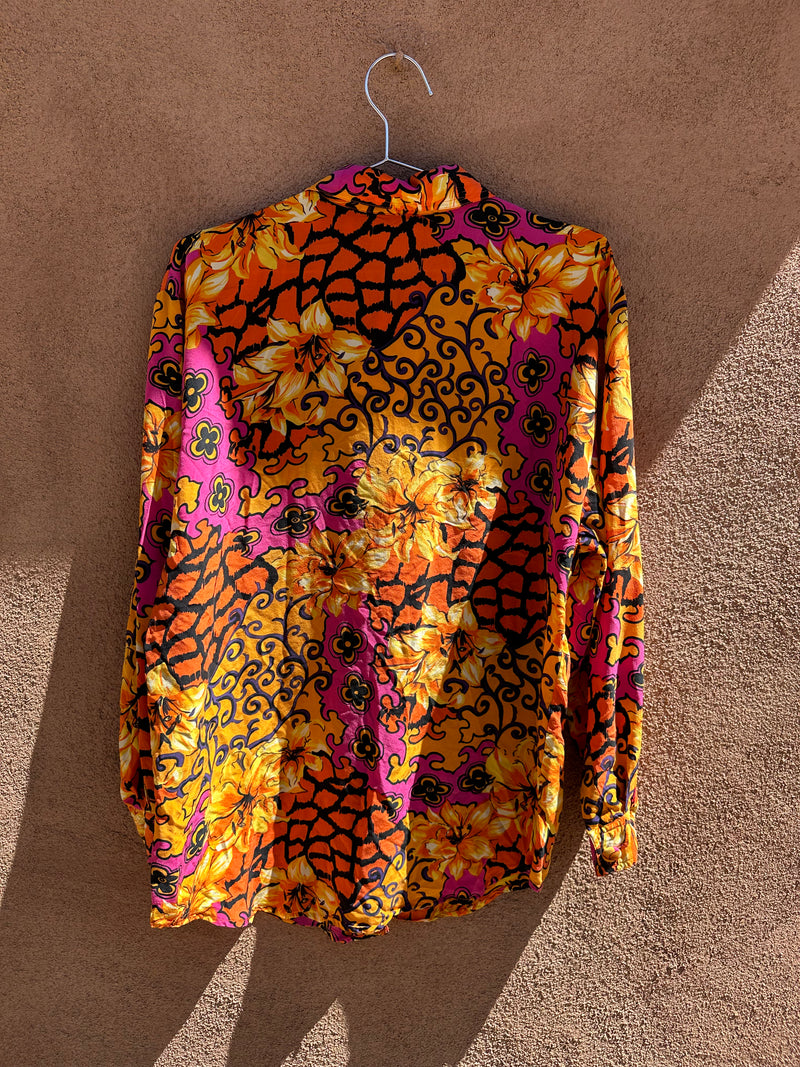 Orange and Pink Silk Blouse by Tess