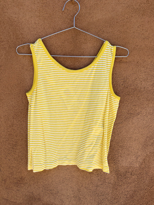Yellow and White Striped Tank Top
