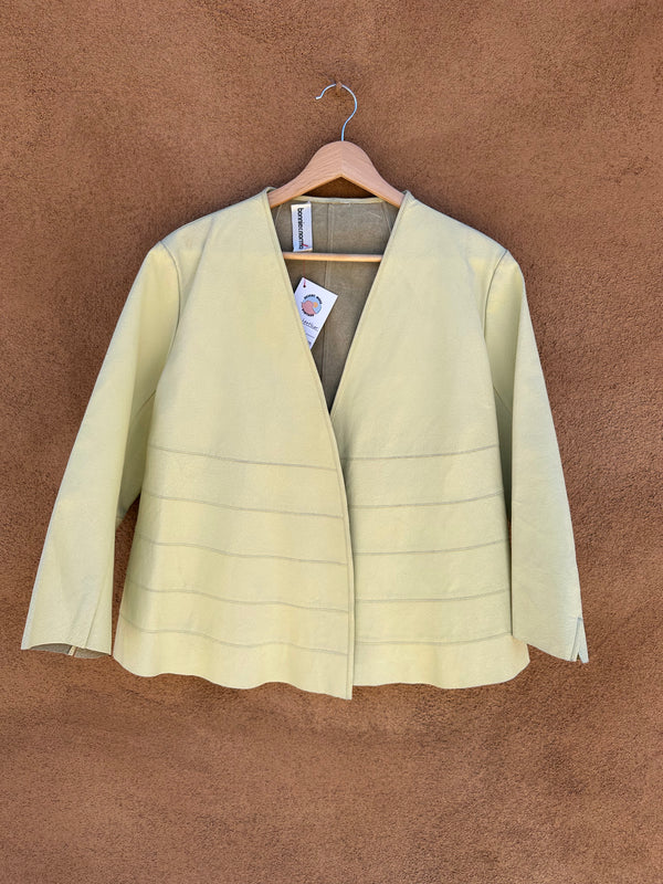 Beige Leather Jacket by Bonnie & Norma