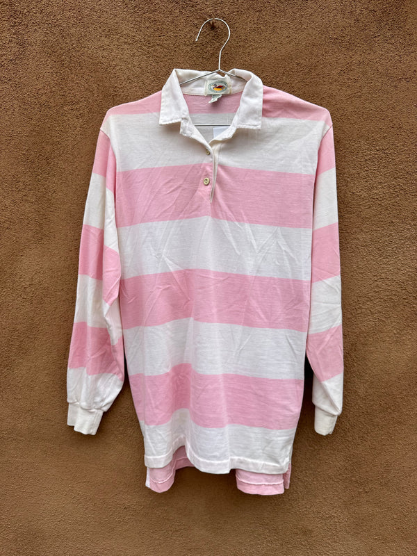 Pink and White Rugby T-Shirt