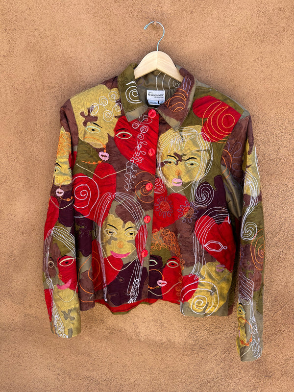 Silk "Faces" Jacket by Florissant