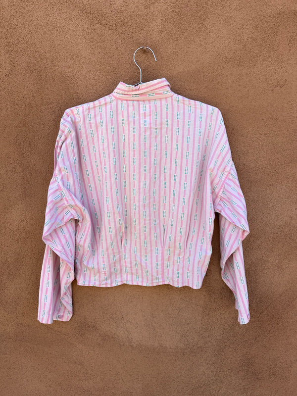 Pink Striped Helium Cropped Blouse