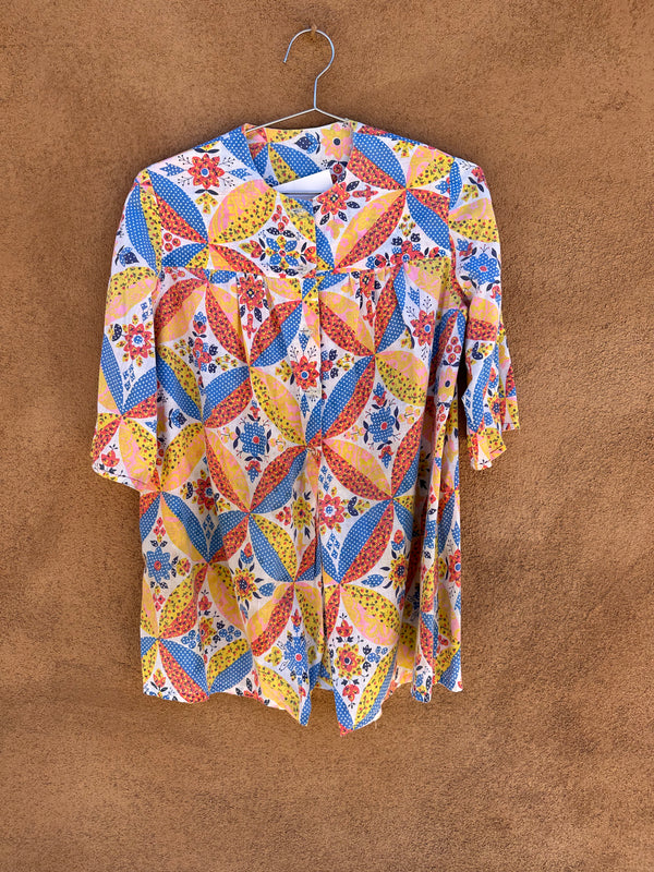 Quilt Print Blouse