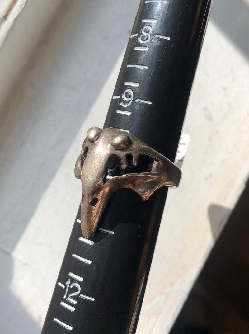 Sterling Silver Crow Skull Ring