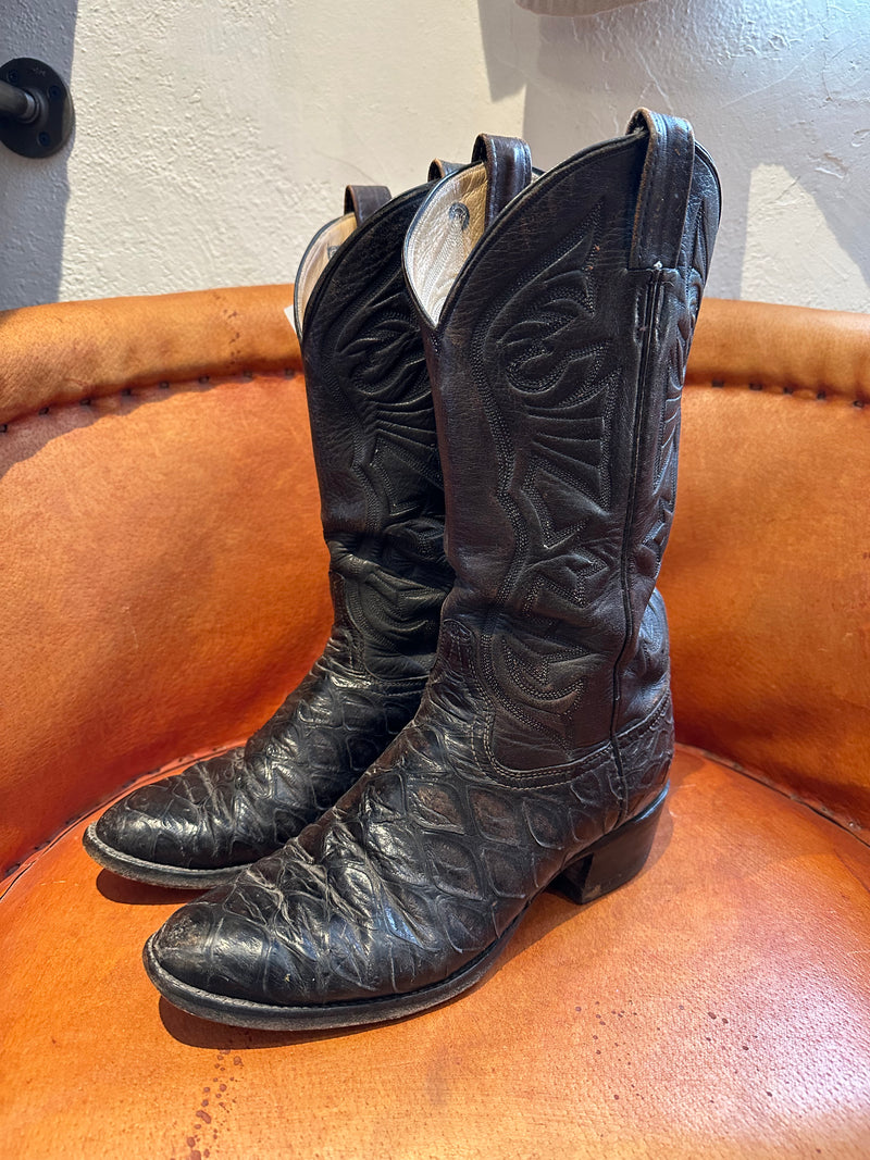 Dark Brown Anteater Skin Laramie boots 8.5D
