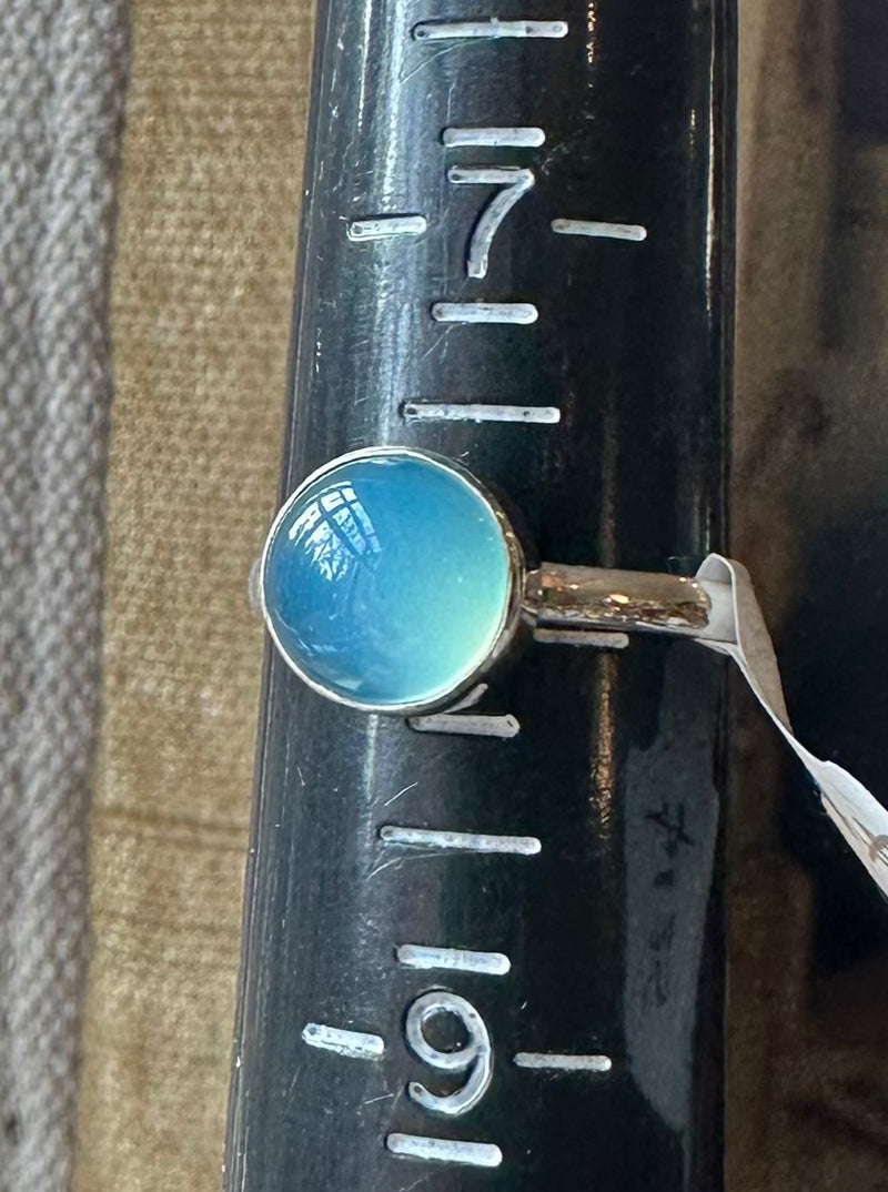Moon Stone Dome Sterling Silver Ring