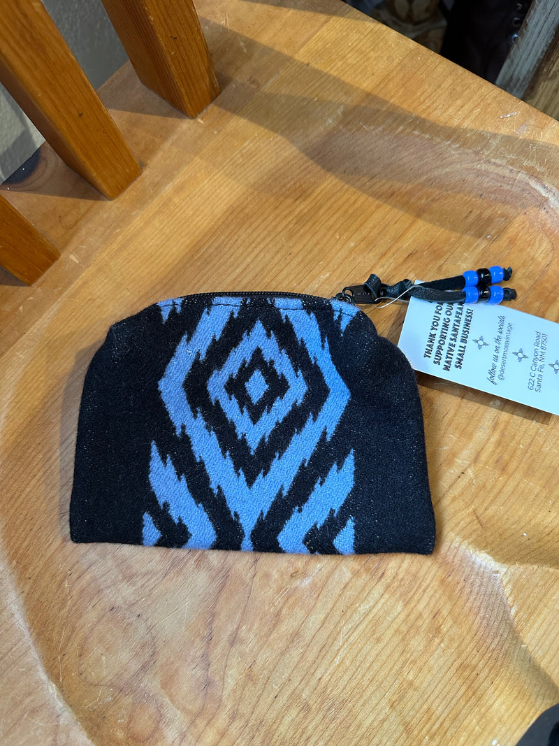 Black and Blue Pendleton Wool Pouch