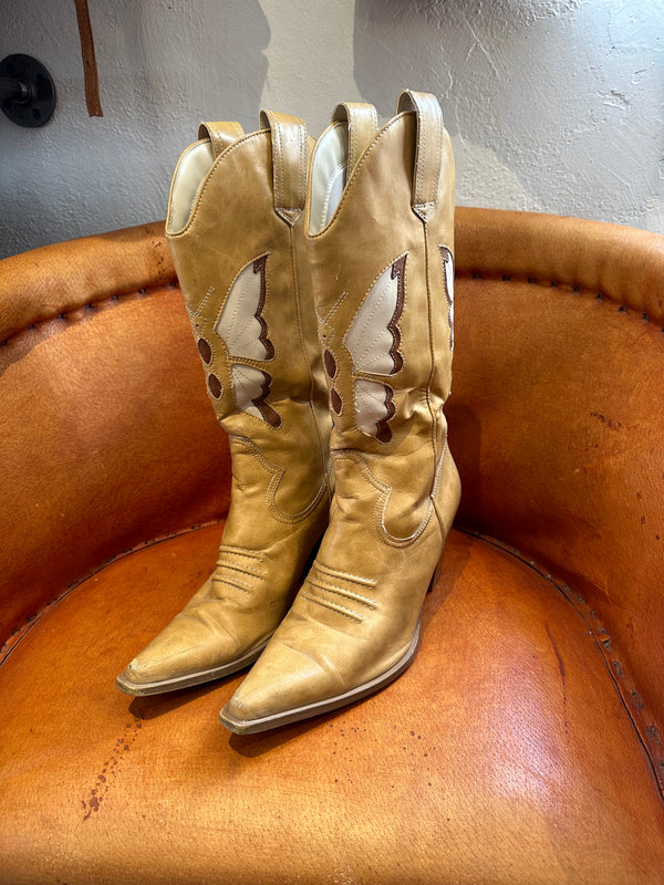 Vegan Butterfly Western Boots 10