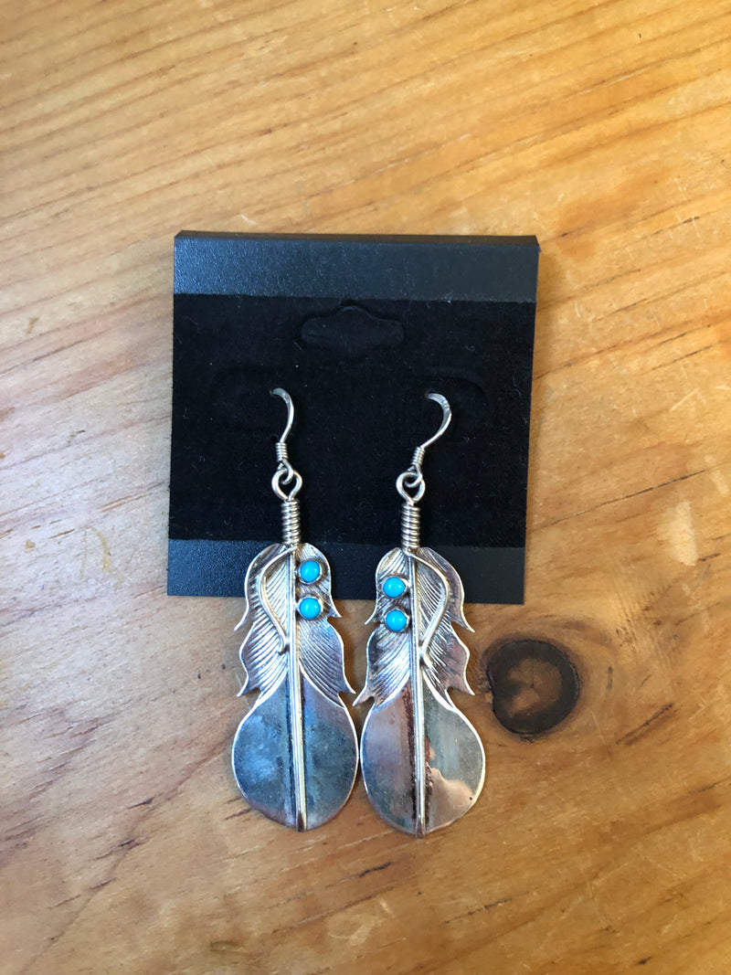 Lee Charley Sterling Silver Feather Earrings