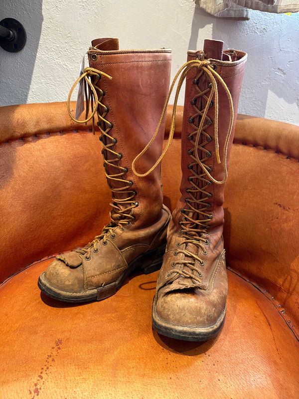 Hall's 14" Leather Lineman Boots for Wesco 9.5D