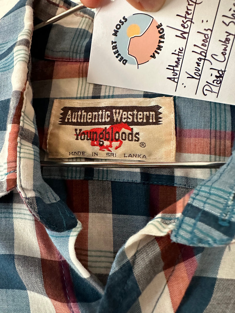 Authentic Western "Youngbloods" Plaid Cowboy Shirt