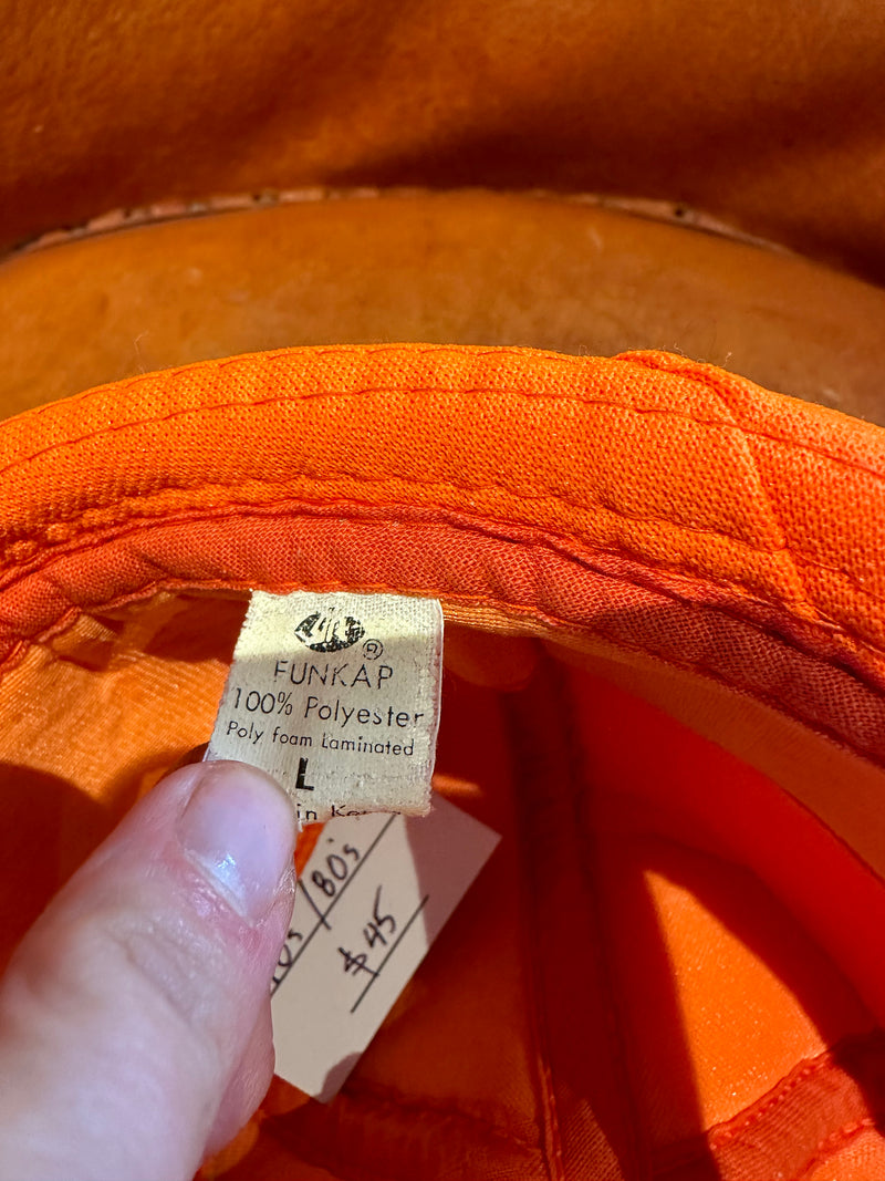 Hunters Orange Hunting Cap 70's/80's